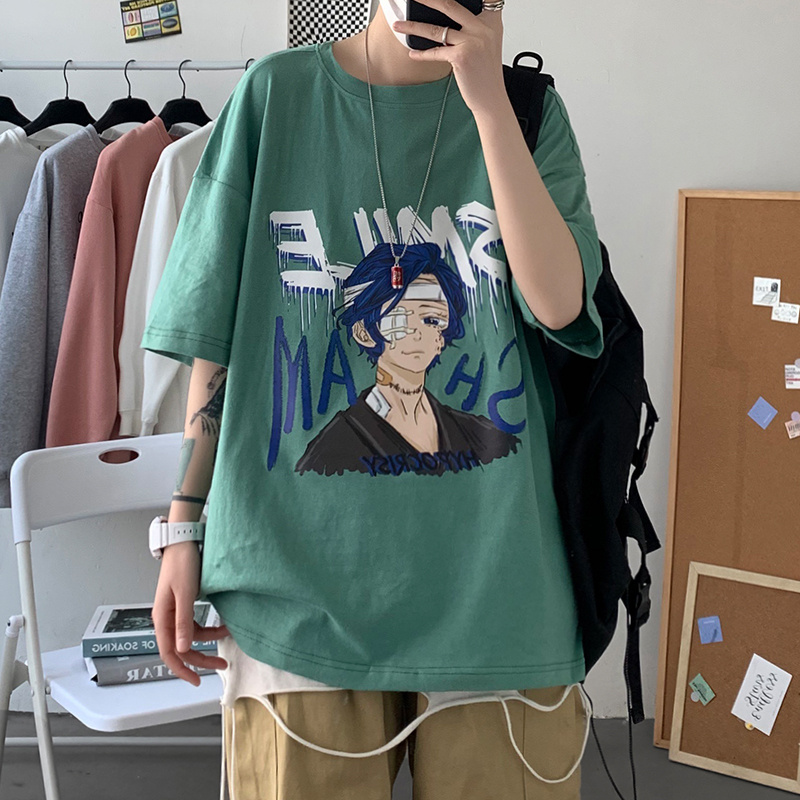 Áo nam tay ngắn in hình anime trẻ trung