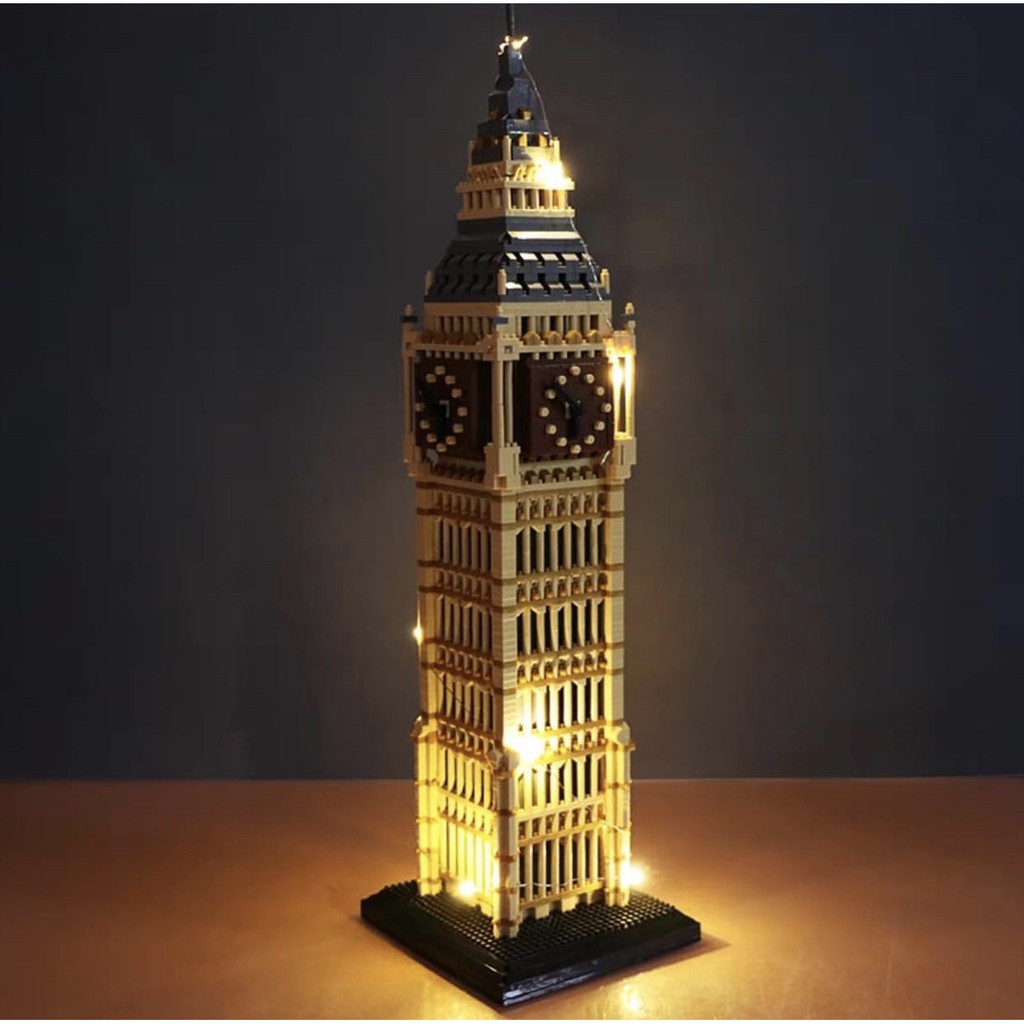Đồ chơi xếp hình lắp ráp mô hình TÒA ĐỒNG HỒ kèm hộp quà và đèn led II LEGO II NANOBLOCKS