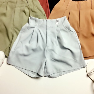 Quần short vải ống rộng lưng thun