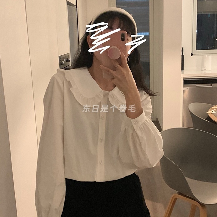 Áo Sơ Mi Tay Dài Cổ Búp Bê Thiết Kế Mới Thời Trang Theo Phong Cách Hàn Quốc Cho Nữ