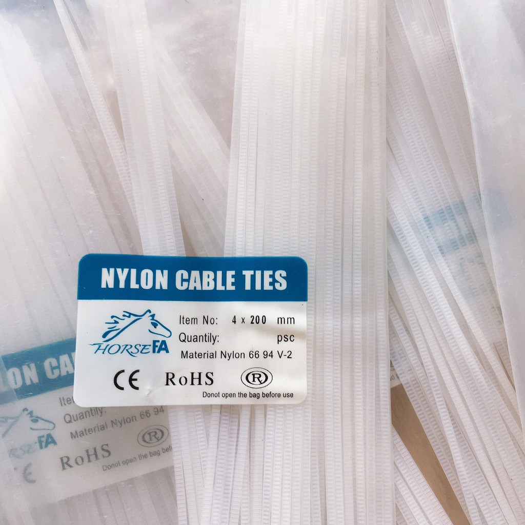 1 Bịch dây rút nhựa màu trắng  dây thít nhựa 1 bịch 70 sợi đủ size