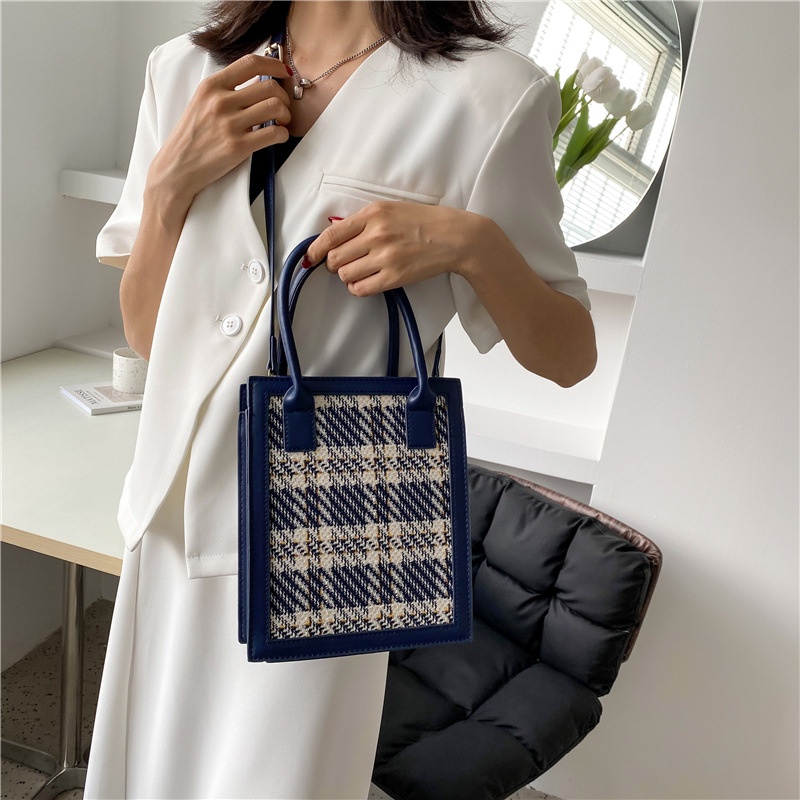 Túi đeo chéo IELGY cỡ lớn kẻ sọc caro cổ điển thời trang cho nữ