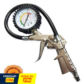 Đầu vòi bơm oto xe máy + Kiêm đồng hồ đo áp suất lốp - Hàng xịn nhập khẩu của Agiadep