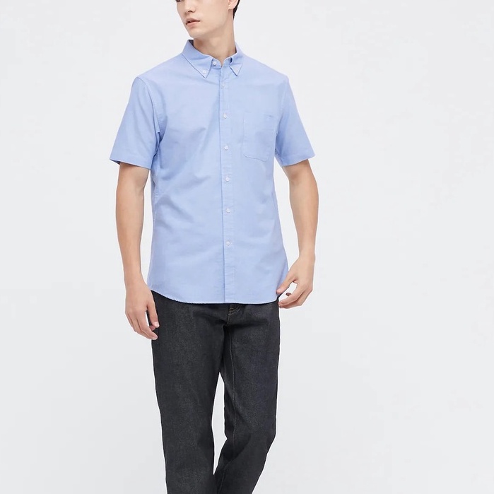 Áo sơ mi nam ngắn tay cotton oxford xuất xịn
