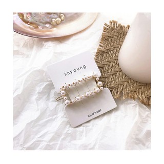 Kẹp tóc dạng bấm đính hạt