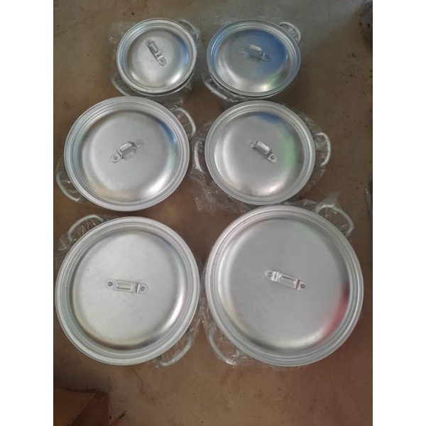 bộ 6 xoong nồi nhôm đủ cỡ từ 18cm đến 28cm hàng dầy