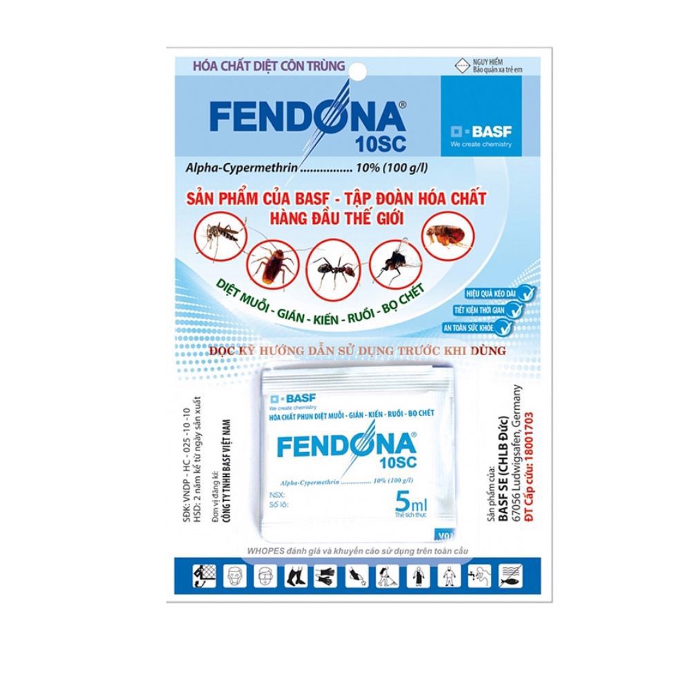 Combo 5 gói Fendona 10sc diệt muỗi ruồi gián bọ chét