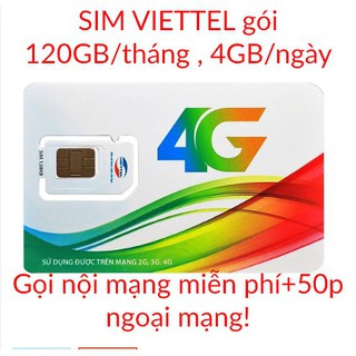 Sim 4G Viettel V90 mới {V120Z} 120GB/Tháng  + Gọi Miễn Phí