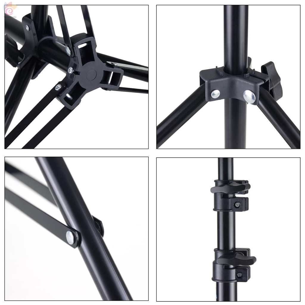 ET Adjustable Metal Tripod Light Stand Bracket Max. Height 1.6M/5.2ft with 1/4 Inch Screw for Wall-mount Thermometer