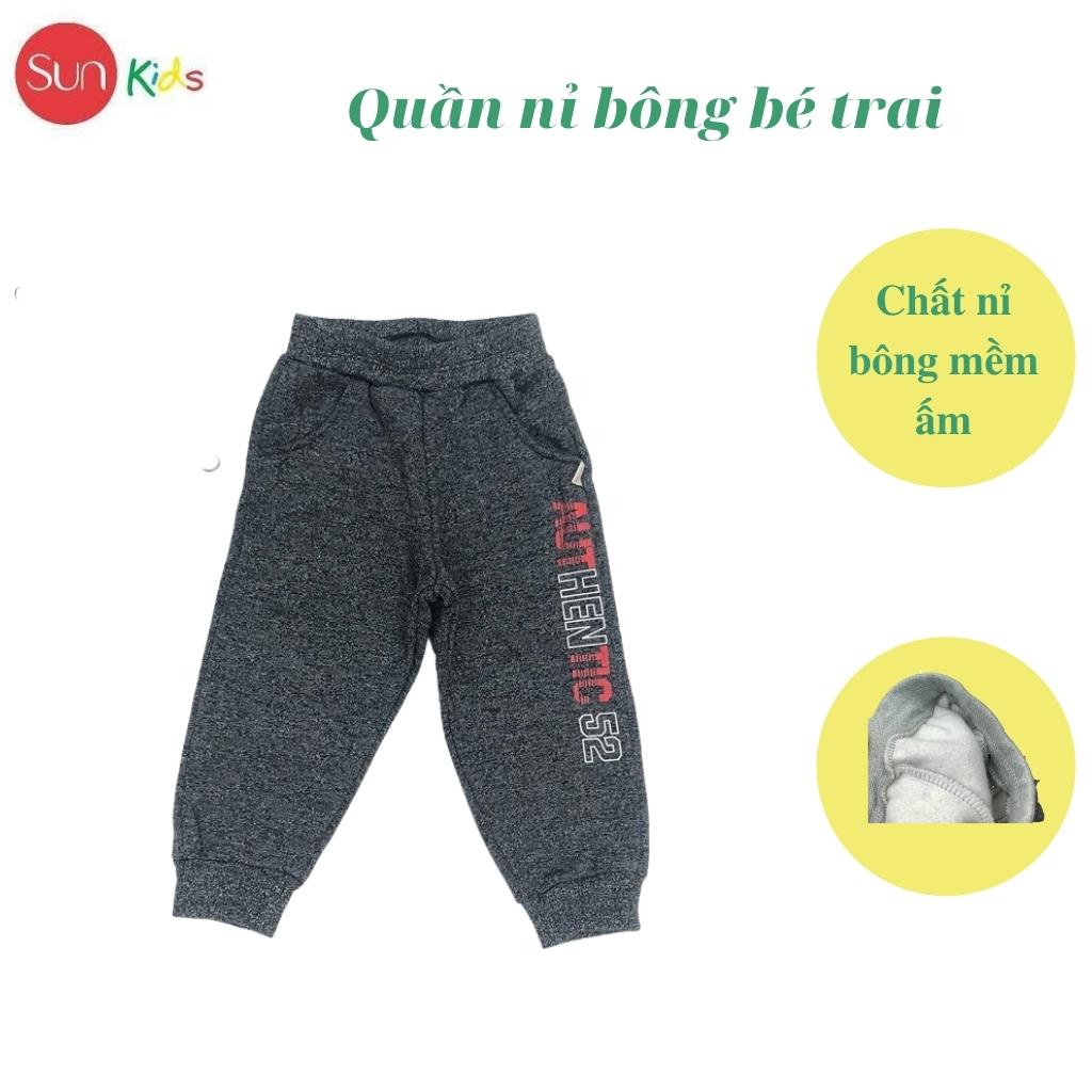 Quần dài bé trai, quần nỉ bông cho bé chất dày ấm, nhiều mẫu, size 1-8T- SUNKIDS