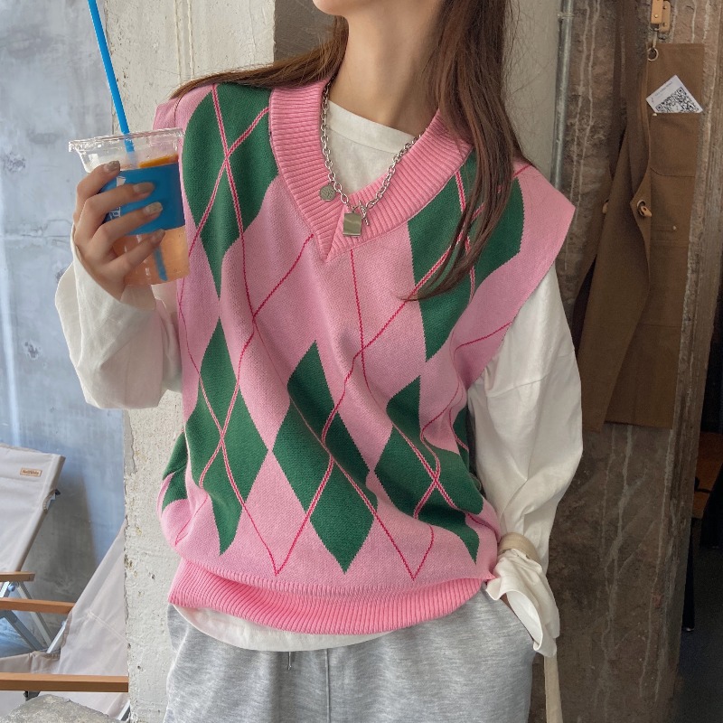 Áo Khoác Len Không Tay Cổ Chữ V Thời Trang Cho Bạn Gá