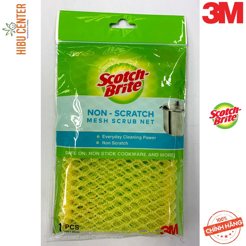 Combo 2 Gói 1 Lưới Cọ Rửa Không Trầy Xước 3M Scotch-Brite 30 x 30 cm - Non Scratch Mesh Scrub Net – Hàng Chính Hãng