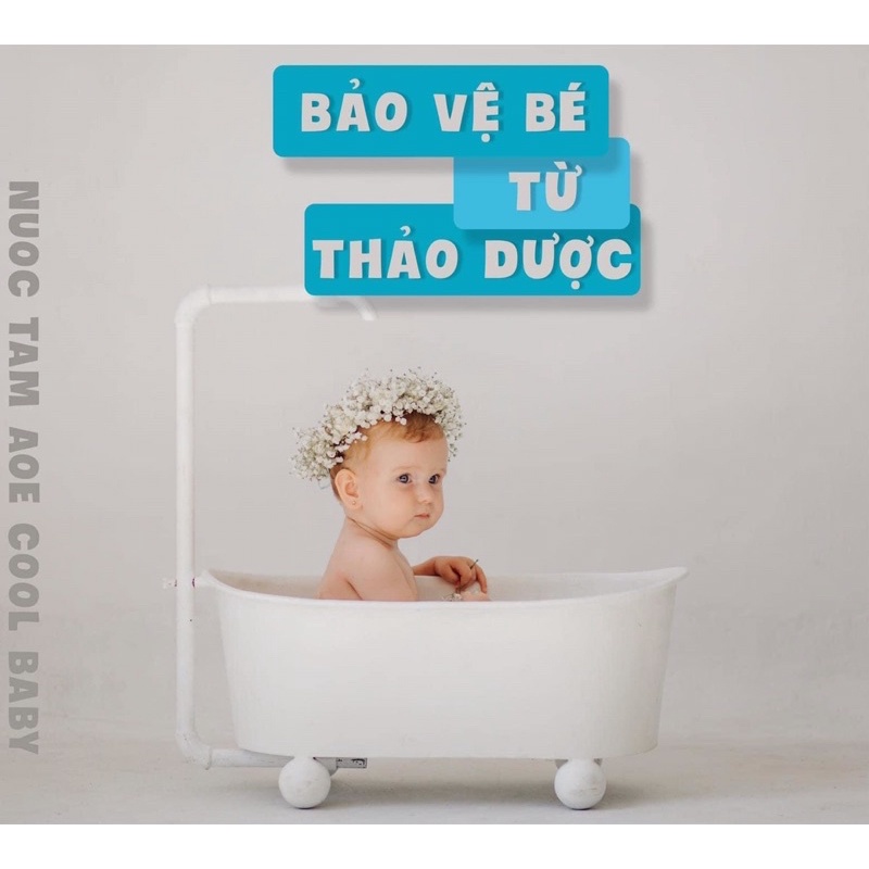 AOE Cool Baby - Nước tắm gội thảo dược cho Bé, hết Rôm rẩy, Mẩn ngứa