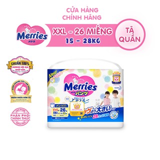 Tã quần Merries size XXL – 26 miếng (Cho bé 15 – 28kg)