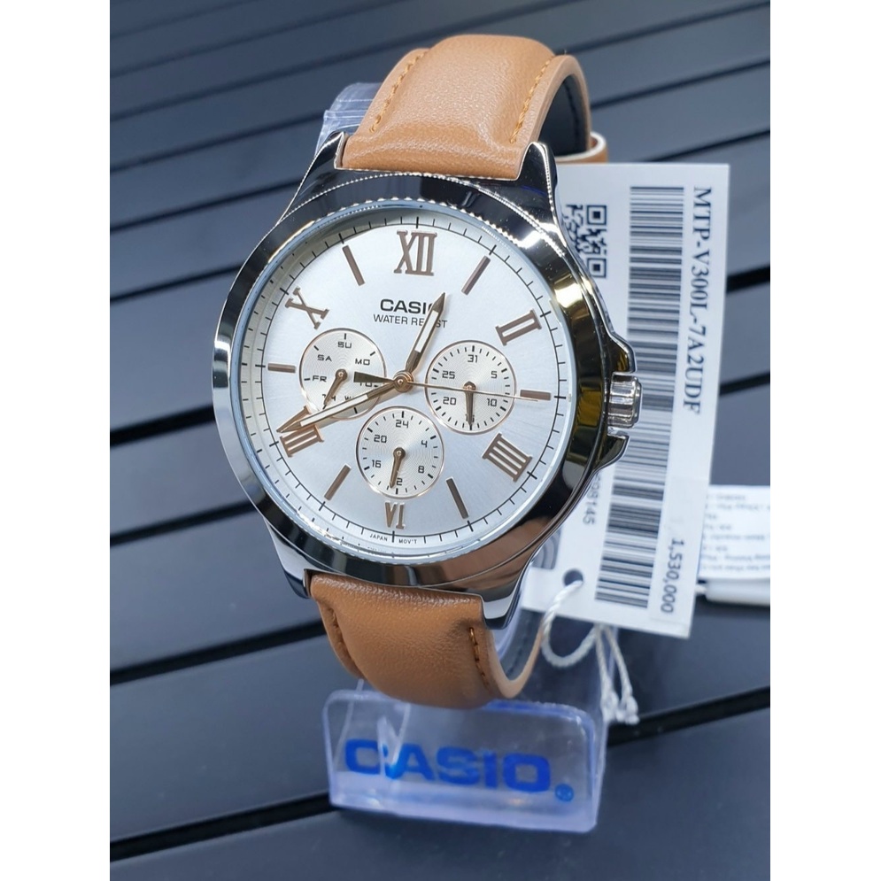 Đồng hồ nam dây da Casio Anh Khuê MTP-V300L-7A2UDF