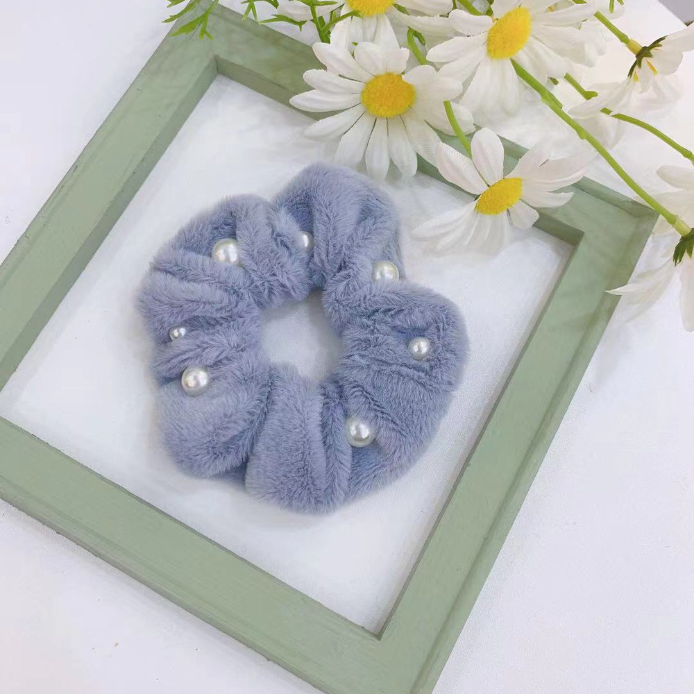 Dây Cột Tóc Thỏ Bông Đính Ngọc Trai Phong Cách Hàn Quốc Cho Nữ