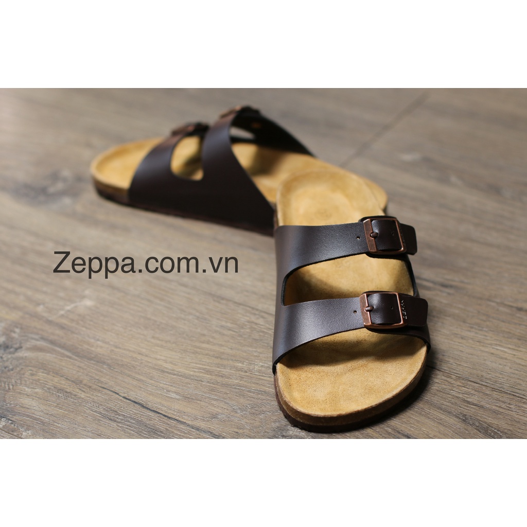 ZEPPA - Gian Hàng Chính Hãng - Dép đế trấu da PU nam &amp; nữ - Màu nâu - (Size: 35-42) PU21