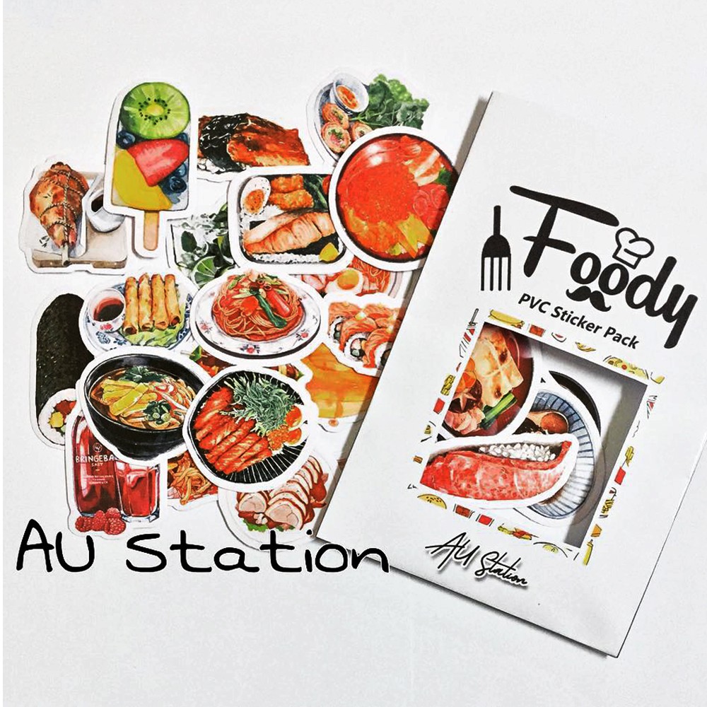 FOODY - Decal Sticker Foody Nhựa PVC, không thấm nước, dán nón bảo hiểm, xe, laptop, case phone,Vali, ...