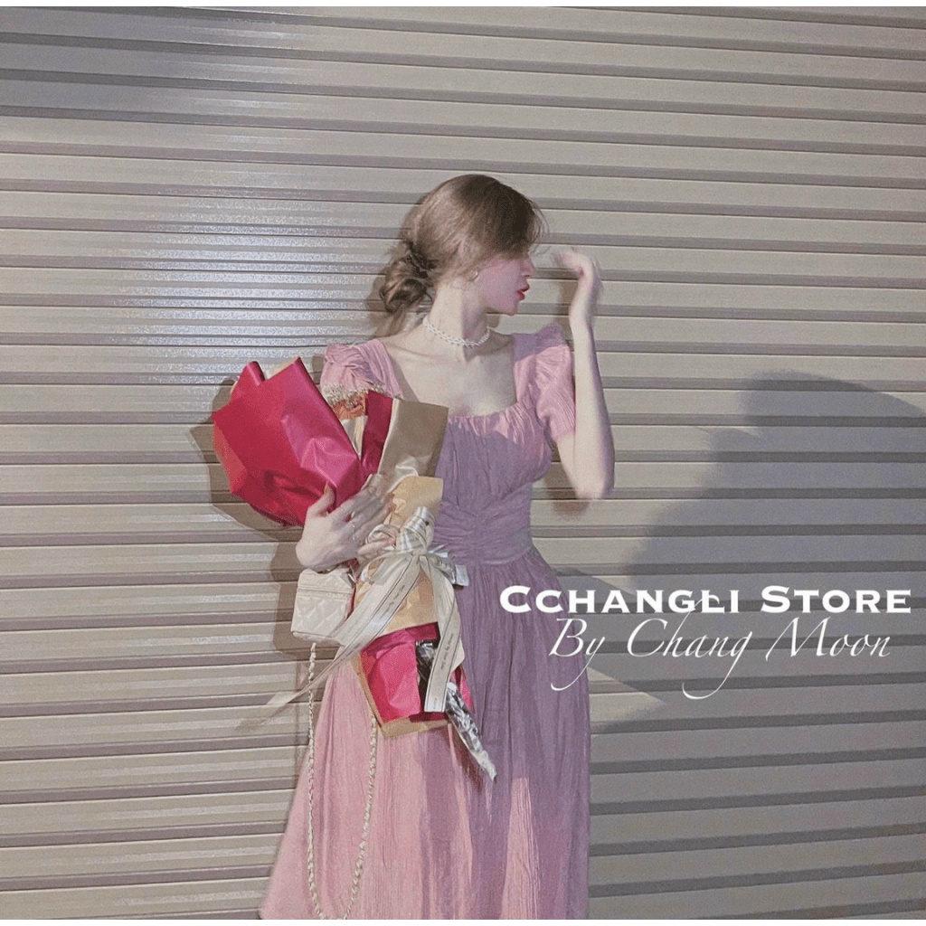 Váy Tơ Nhăn Tay Bồng Zúm Eo Chất Tơ Xước Nhăn Mềm Được Chị Em Săn Đón UP