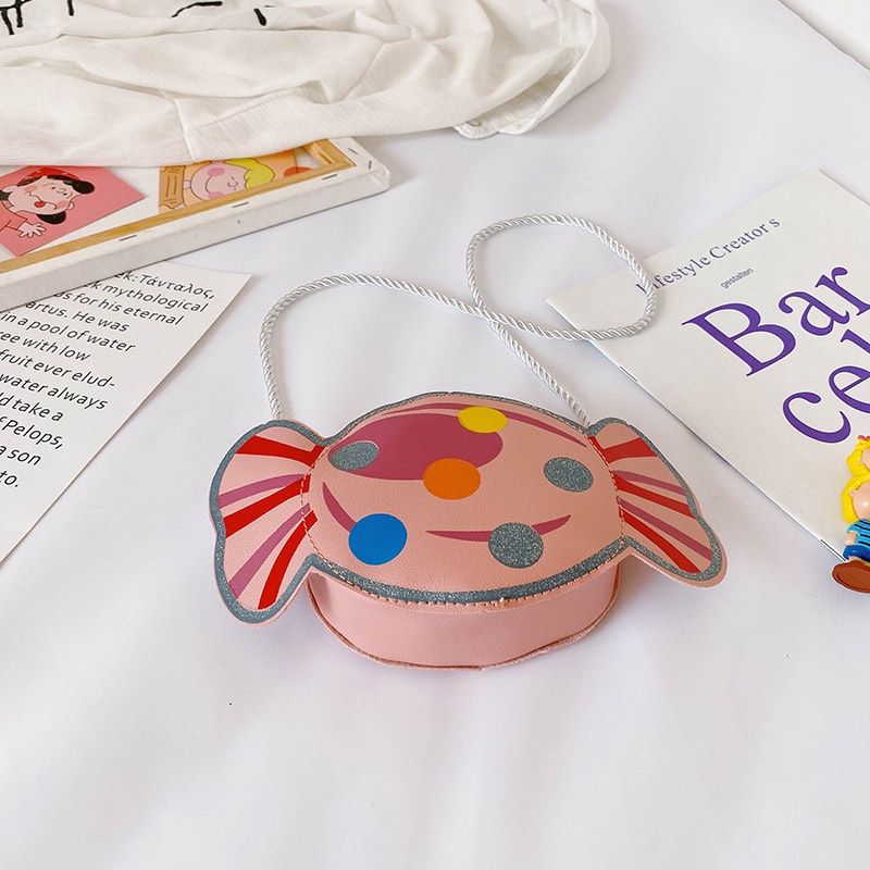 Túi Đeo Chéo Một Bên Vai Kích Thước Nhỏ Màu Kẹo Dễ Thương Phong Cách Công Chúa Nước Ngoài Cho Bé Gái