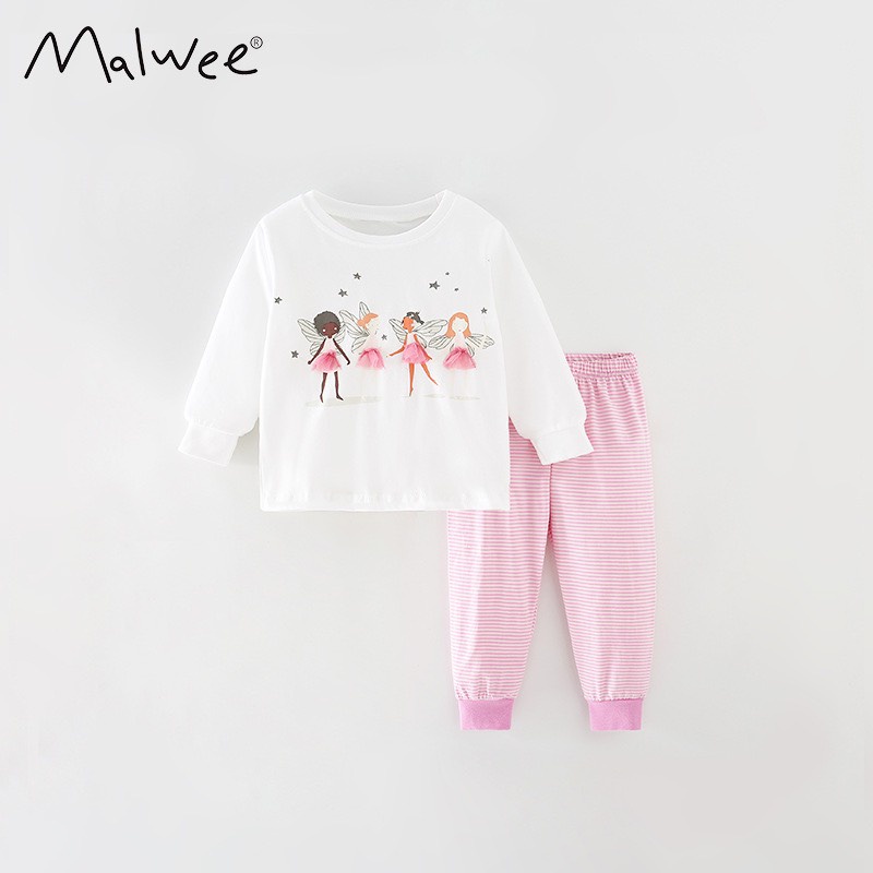 Đồ bộ thun cotton trẻ em bé gái Malwee 10-28kg