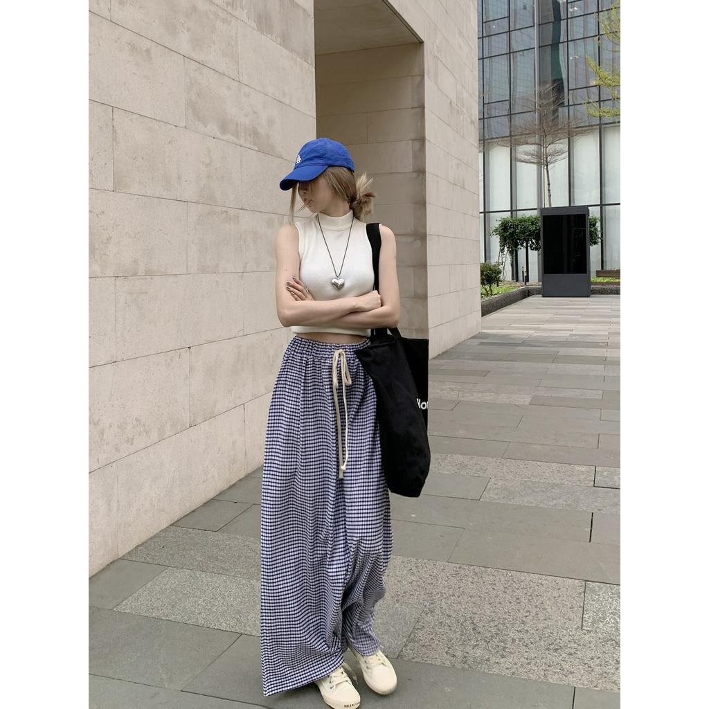 Chân Váy Sọc Ca Rô Lưng Thun Dáng Lửng Thời Trang Mùa Hè Năng Động 63492