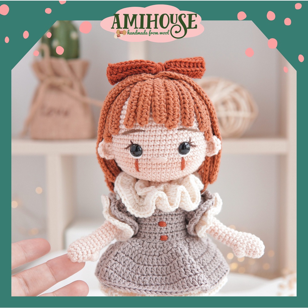 Búp bê Penny bằng len móc handmade cho bé, 100% sợi cotton bền đẹp - Ami House