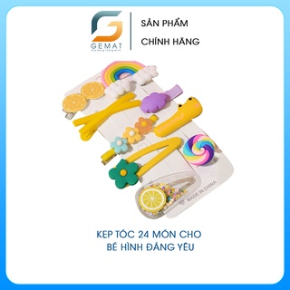 Kẹp tóc cho bé hình hoa cúc xinh xắn, set kẹp tóc trẻ em 24 món
