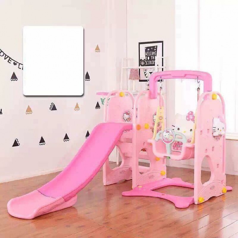 Bộ đồ chơi xích đu, cầu trượt, bóng rổ đa năng - Toys House