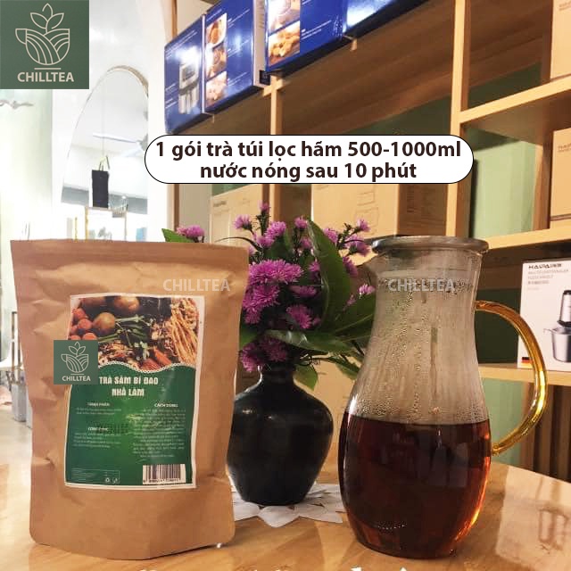 10 Set Trà Sâm Bí Đao Chilltea, Trà Bí Đao Sấy Khô, La Hán Quả, Giảm Cân, Thanh Nhiệt, Mát Gan Nhà Làm Nấu 2-4 lít