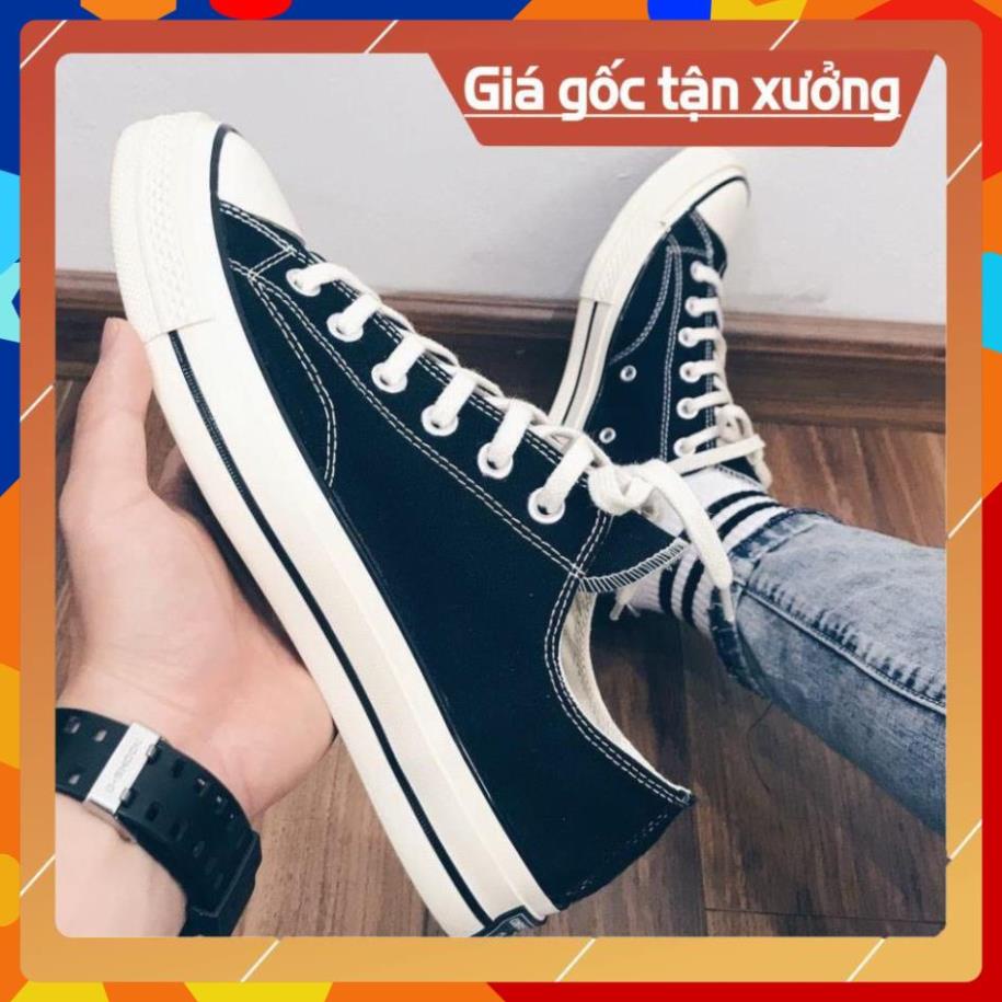 Giày Cv Thể Thao Nam Nữ Đen Đế Kem , Giày CV 1970s Cổ Thấp Đen Thấp Hót Trend