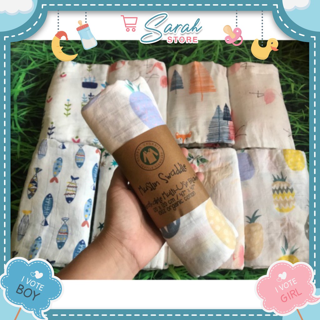 khăn xô tắm Muslin Swaddle Organic cotton