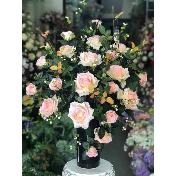 Cành Hồng Cây Siêu Đẹp Cao 140cm- Cây Giả