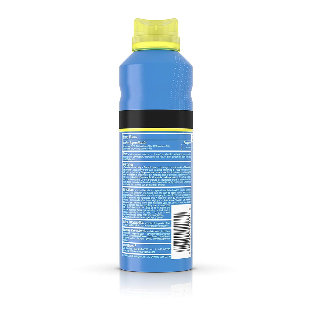 Bình xịt chống nắng Neutrogena SPF 50 CoolDry Sport Sunscreen Spray 155g (Mỹ)