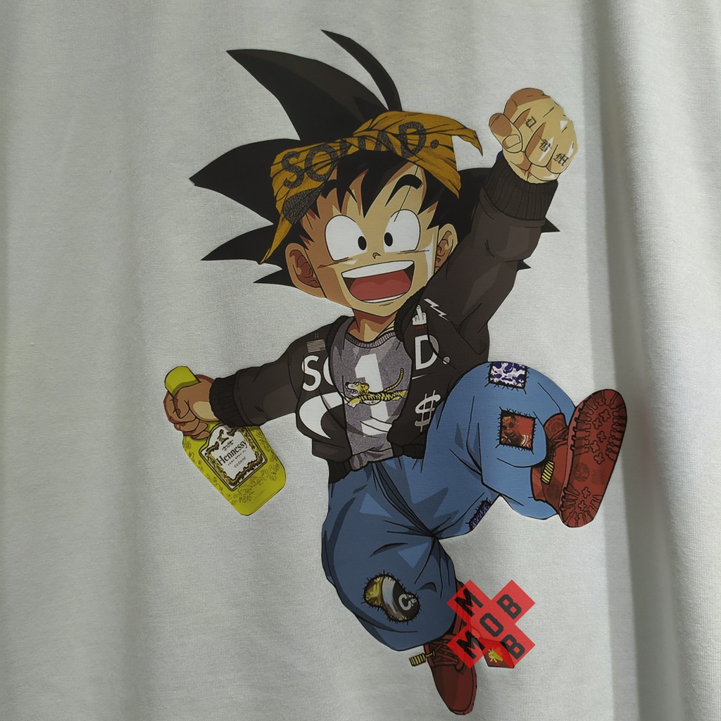 Áo thun tay lỡ  Goku henesy dáng rộng nam nữ đều mặc được