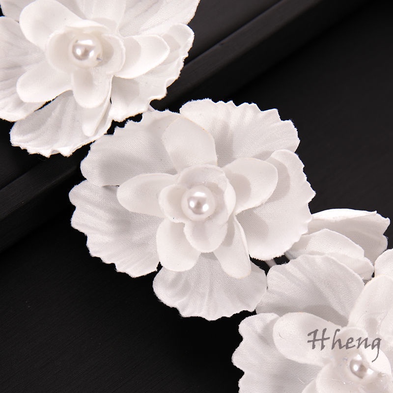 YADORNOS 2pcs Cài Tóc Handmade Đính Đá Hình Hoa Tua Rua Trang Trí Dành Cho Nữ