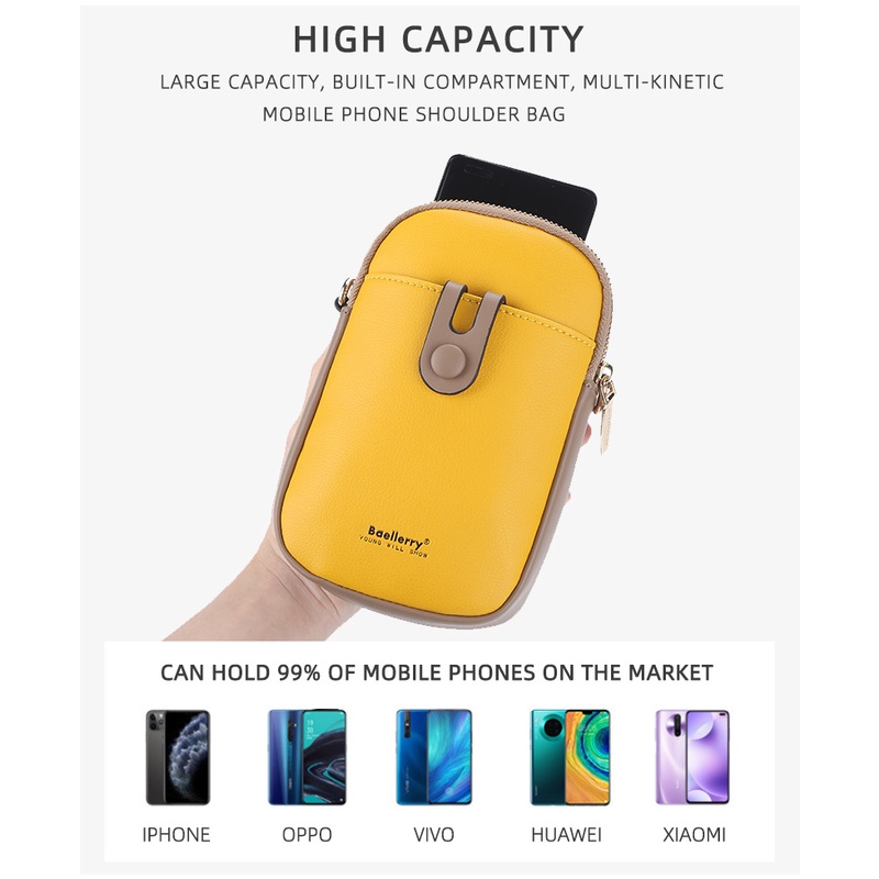 Túi Đeo Chéo Nữ BAELLERRY Đựng Vừa Iphone, Điện Thoại Lớn, Giấy Tờ, Son Rất Tiện Lợi - N8561