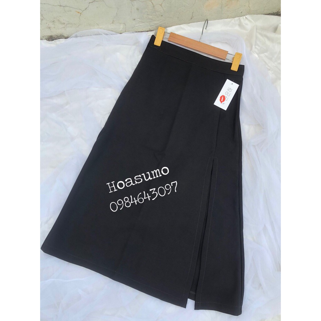 Chân váy dài xòe sẻ tà ,vải tuyết cát co giãn (video+ảnh thật) | BigBuy360 - bigbuy360.vn