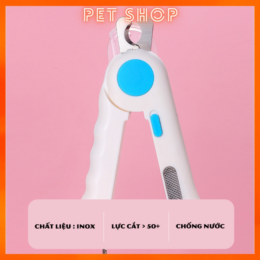 Kìm cắt móng Dũa Móng đa năng cho chó mèo tích hợp đèn led, dũa và máng che siêu tiện dụng Đèn chiếu tuỷ, cắt nhanh an t
