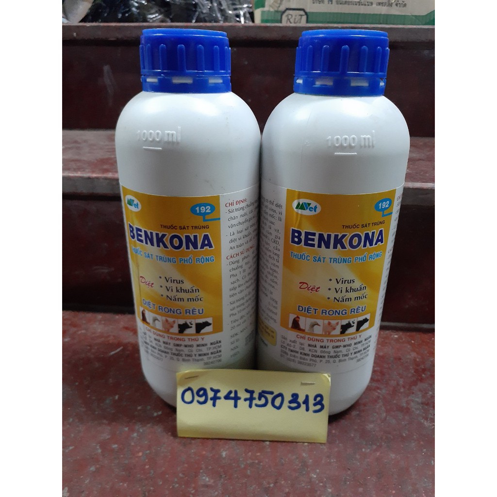 Benkona -Thuốc đặc trị vi khuẩn, vi rút chai 1 lít.