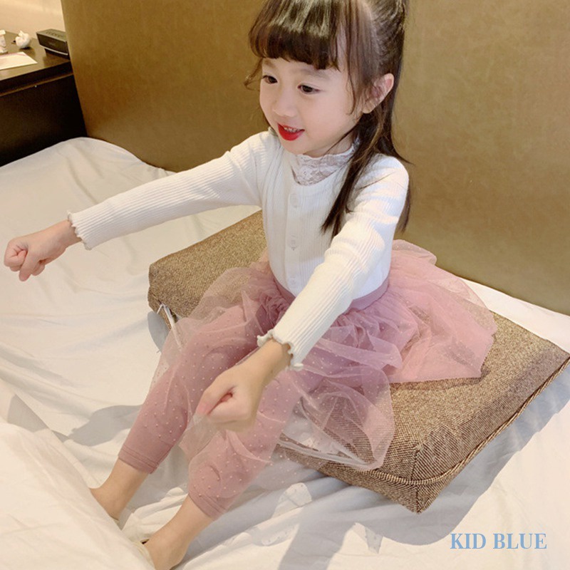 Quần Culottes Chấm Bi Xinh Xắn Theo Phong Cách Xuân Thu Hàn Quốc Dành Cho Bé Gái