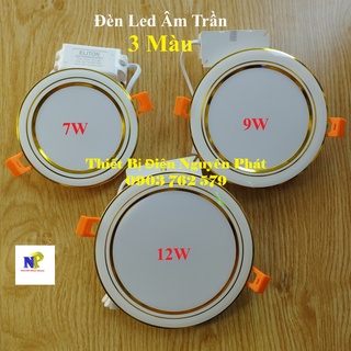 [Eliton] Đèn Led Âm Trần 3 Màu Công Suất 6w 9w 12w Hàng Chất Lượng Cao Bảo Hành 18 Tháng