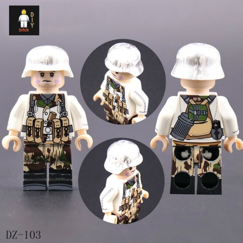 Lego minifigure WW2, nhân vật Lính Đức trong thế chiến 2, tặng kèm khẩu k98