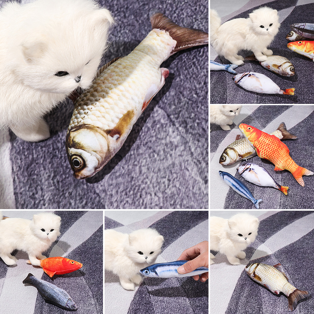 Đồ Chơi Nhồi Bông Hình Cá Có Mùi Bạc Hà Sống Động Cho Mèo Cưng