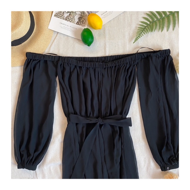 COMBO KHACH Jumpsuit voan bẹt vai khoét lưng