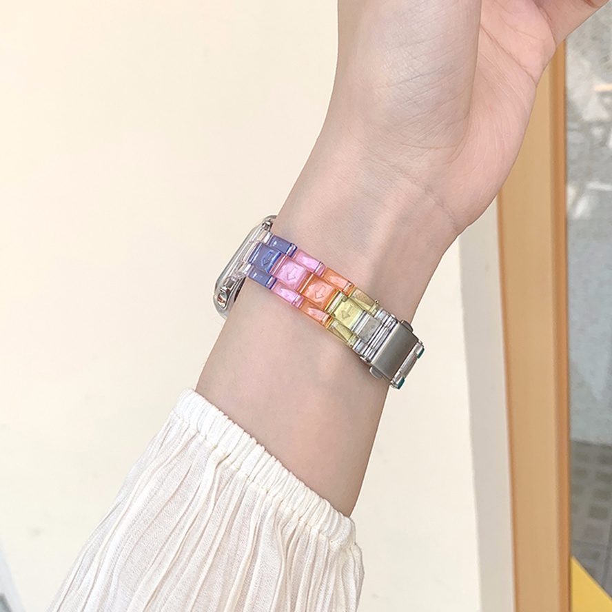 Dây Đeo Thay Thế Bằng Nhựa Resin Cho iWatch Series 8 7 6 SE 5 4 3 2 1 45mm 41mm 44mm 40mm 42mm 38mm