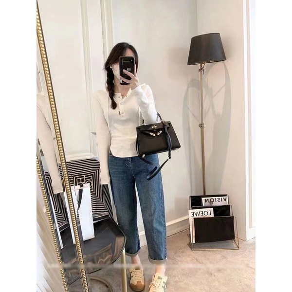 Áo Hoodie Lửng Tay Dài Dáng Ôm Phong Cách Hàn Quốc Thời Trang Mùa Thu Mới Dành Cho Bạn Nữ