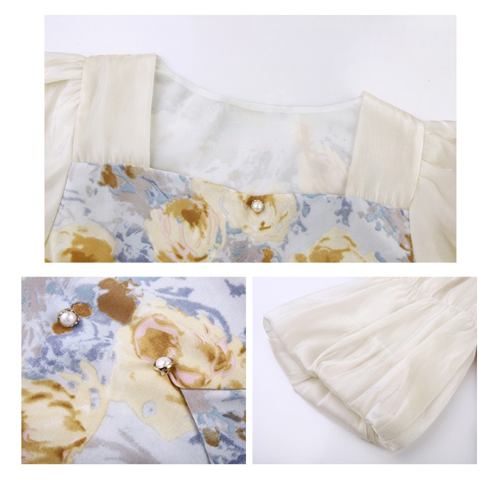 Đầm Hoa Cổ Vuông Dáng Ôm Xẻ Tà Thời Trang Mùa Hè Hàng Mới Ngọt Ngào Cho Bạn Gái