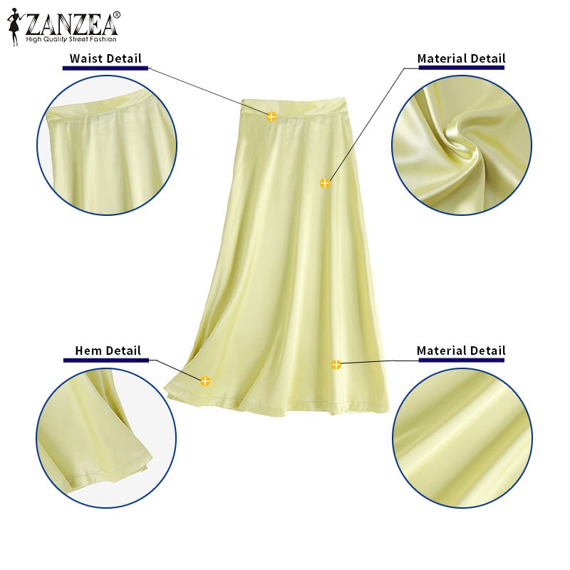 Chân váy Zanzea dáng chữ A eo cao thời trang dành cho nữ