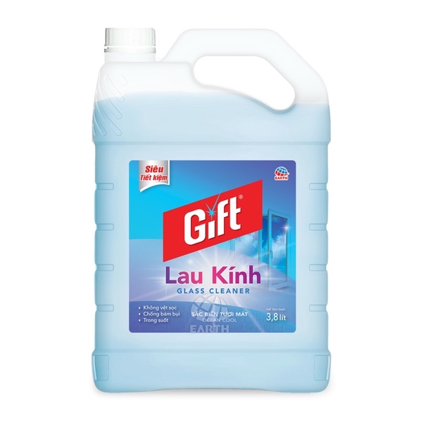 Nước lau kính Gift Sắc Biển 3.8kg  Siêu sạch chống bám bụi